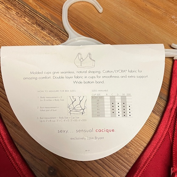 Cacique Deep Red Full Coverage Bra - Picture 4 of 4